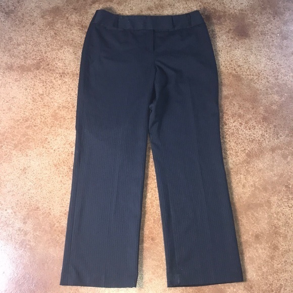 Rafaella 12P black pinstripe higher rise wide waistband wide leg‎ classic pants - Picture 7 of 7